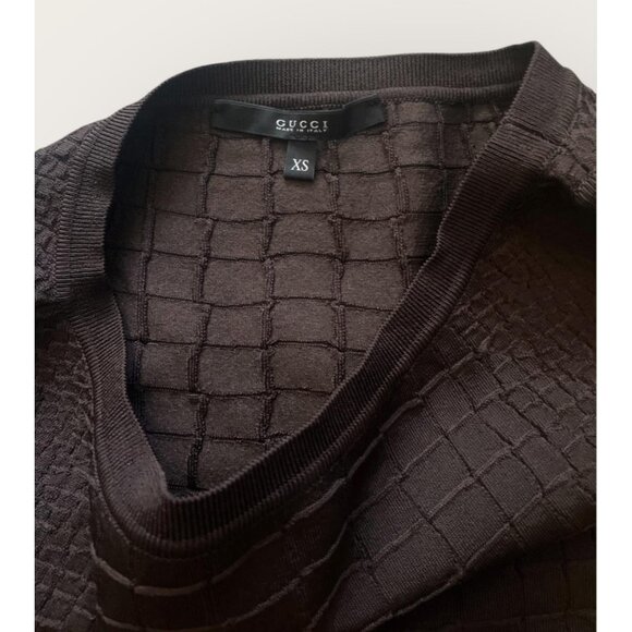Gucci Women’s Dark Brown Textured Sleeveless Sheath Dress XS Made in Italy - Picture 4 of 9